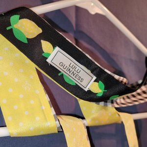 Lulu Guinness Lemon, Gingham, Dot skinny ponytail scarf